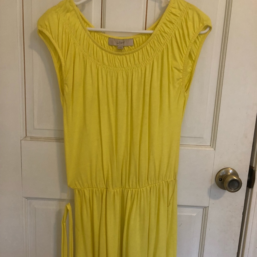 LOFT yellow knit dress